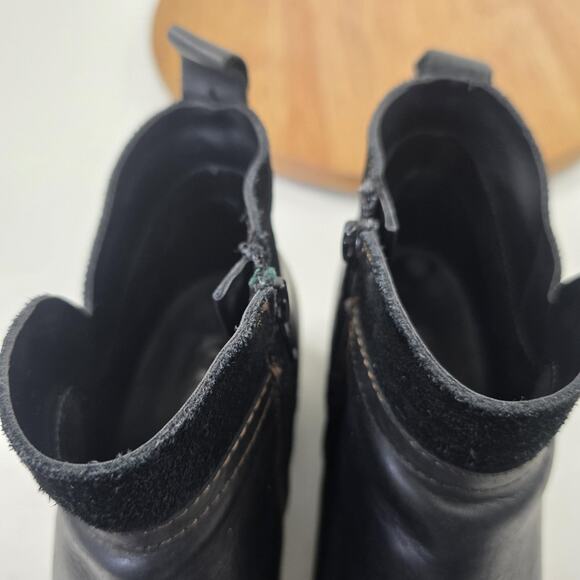 Korks Boots Womens Size 6.5 Black Leather Suede Ankle Chelsea Side Zip Q43803 - Picture 15 of 16